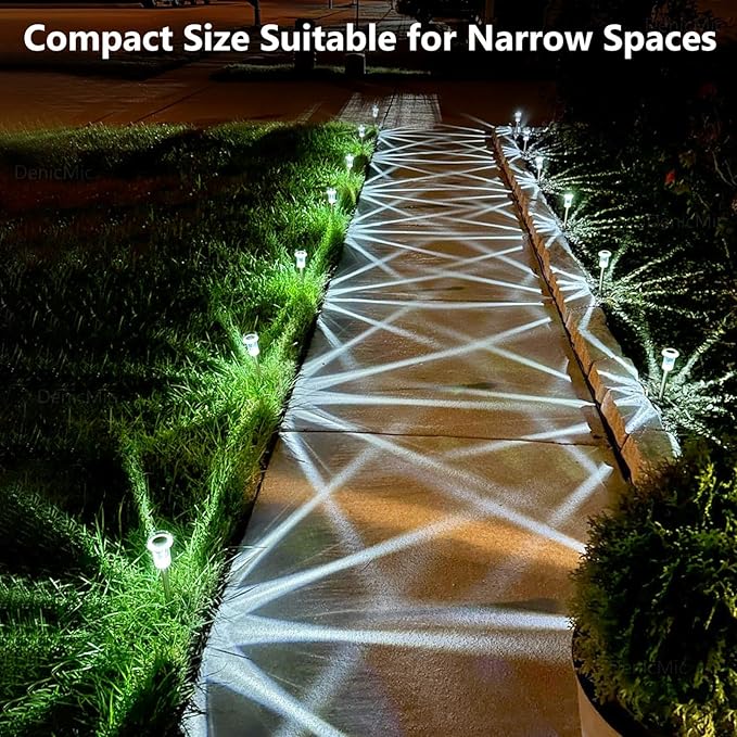 DenicMic Solar Lights Outdoor 10 Pack Waterproof 6000K Cold White LED Stainless - Image 7