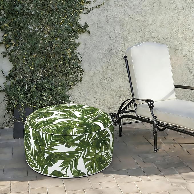 LVTXIII Indoor/Outdoor Extra Large Inflatable Ottoman Pouf D31 x H14 Inch - Image 2