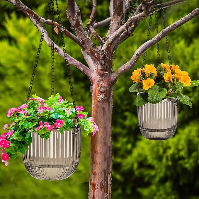 Maxcheck 4 Pcs Self Watering Hanging Planters Indoor Gift 6.5'' 4.5'' Hanging - Image 5
