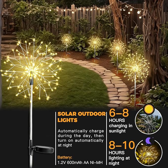 suddus Solar Garden Lights Outdoor Waterproof Decorative, Solar Fairy Lights - Image 2