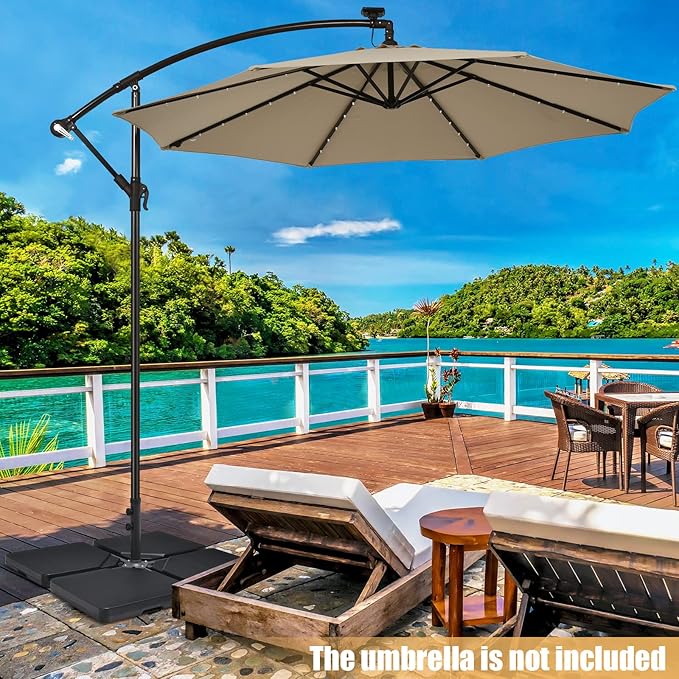 Tangkula 4Pcs 13L 220 lbs Cantilever Offset Patio Umbrella Base, Water & Sand - Image 7