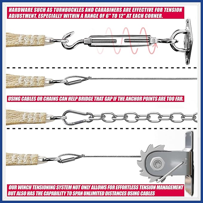 ShadeMart 12' x 12' Beige Sun Shade Sail UPF50 Square Canopy Fabric Cloth Screen - Image 7