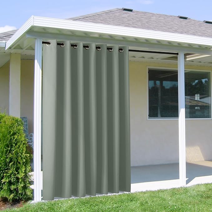 NICETOWN Outdoor Curtain for Patio Waterproof Extra Wide 100 in, Sun Blocking by NICETOWN