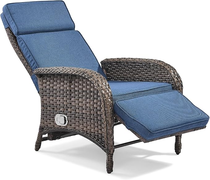 Zero Gravity Wicker Patio Recliner Chair - Image 7