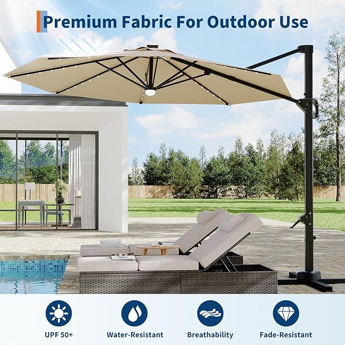 Garvee 10 ft Cantilever Patio Umbrella - Image 6