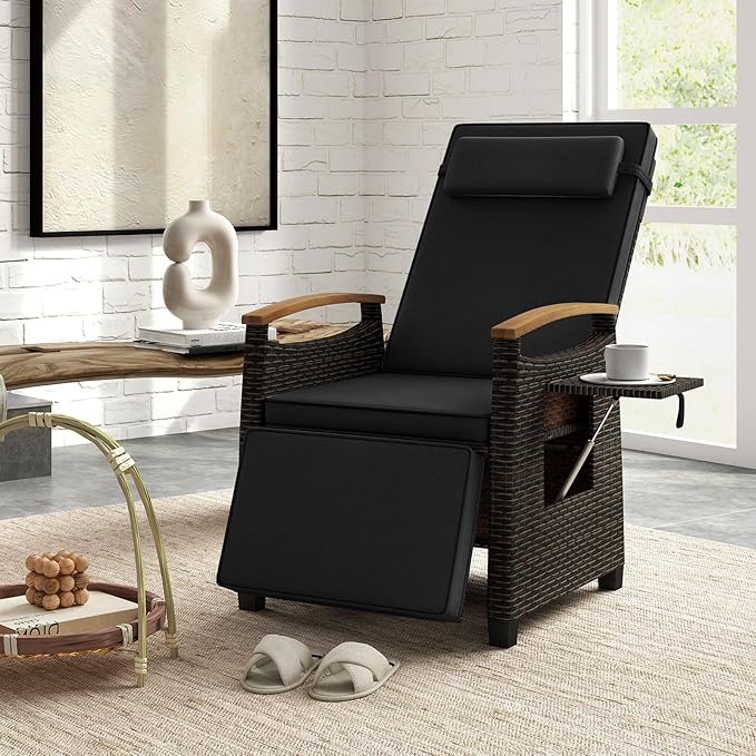 RELAX4LIFE Rattan Outdoor Recliner Chair - Image 9