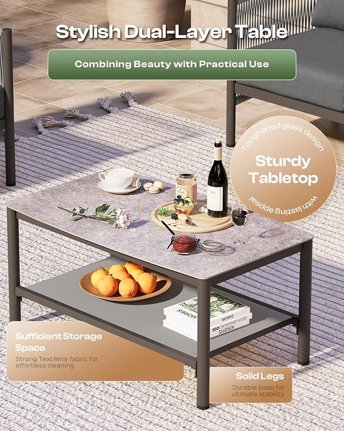 Aluminum Outdoor Patio Furniture Set - Image 6