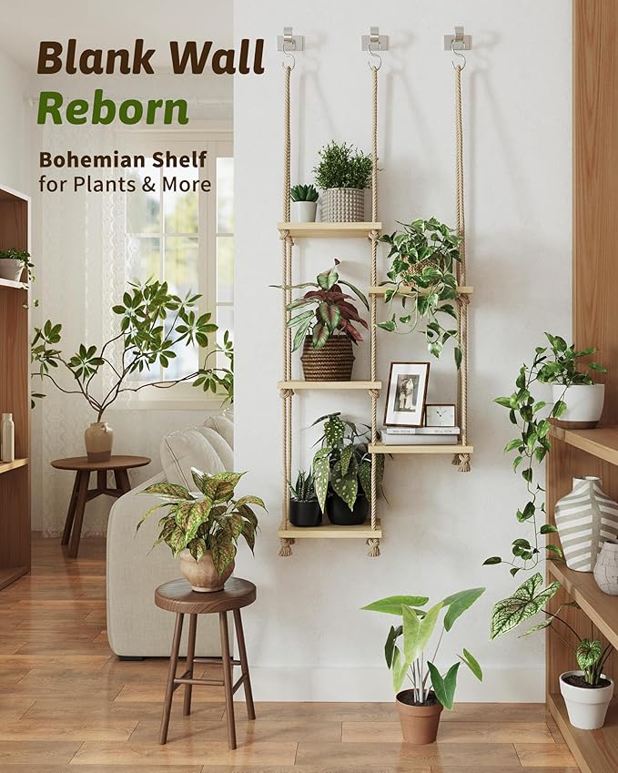 Window Plant Shelves Macrame Plant Hanger Floating Shelves Window Sill Shelf - Image 3
