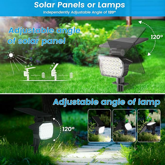 VOLISUN Solar Spotlight Outdoor, IP67 Waterproof Solar Landscape Spot - Image 3