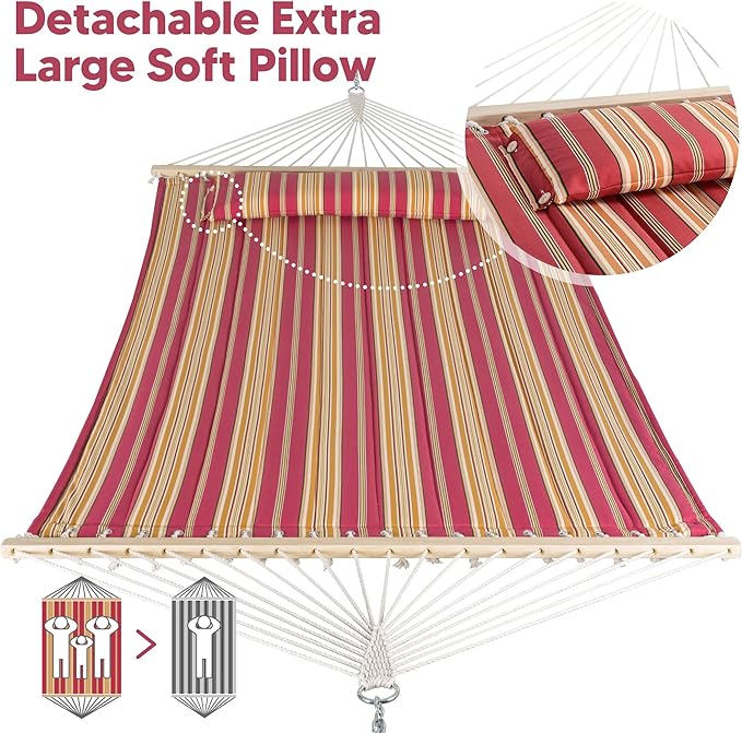 SUNCREAT Double Hammock Quilted Fabric Swing - Image 3