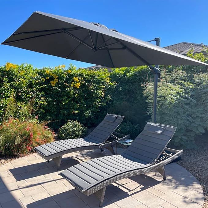 PURPLE LEAF 9 Feet Patio Umbrella Outdoor Cantilever Square Umbrella Aluminum by PURPLELEAF