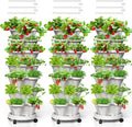 Strawberry Vertical Planters Tower Garden 3 Pack, 7 Tiered Stacking Herb by Tectsia