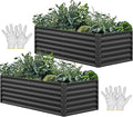 YITAHOME 6x3x2ft 2pcs Large Raised Garden Bed Kit, Galvanized Metal Planter Box by YITAHOME