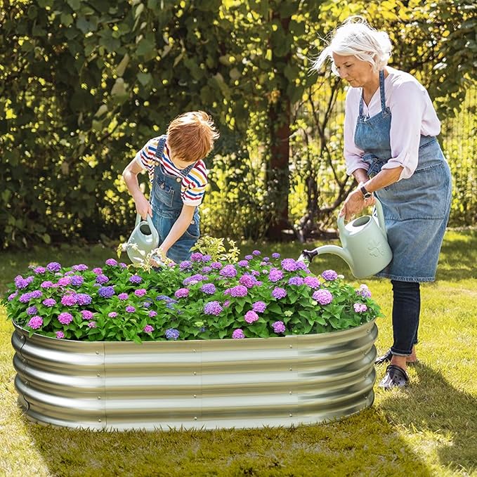 Galvanized Raised Garden Bed for Outdoor: 4X2X1ft Durable Metal Vegetable Plant - Image 3
