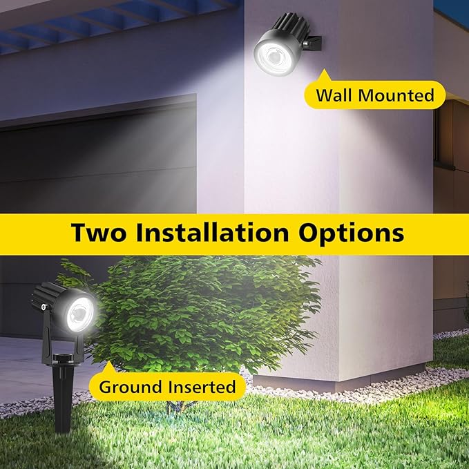 T-SUN 2W Solar Spotlights, LED Solar Powered Landscape Lights Outdoor - Image 6