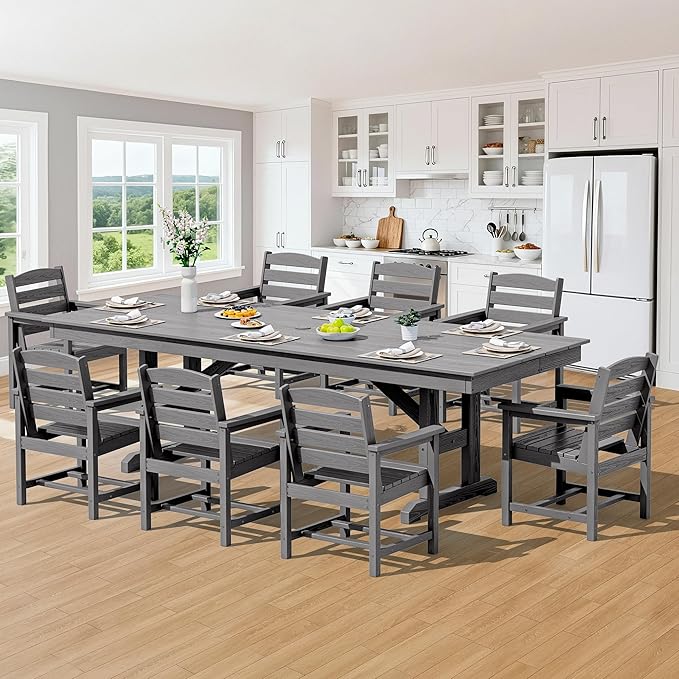 SERWALL 9 Piece Outdoor Dining Set - Image 9