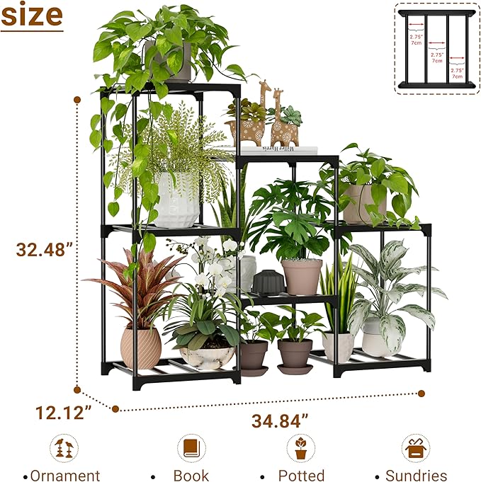 Plant Stand Indoor Plant Shelf Outdoor Metal Plant Rack - Image 6