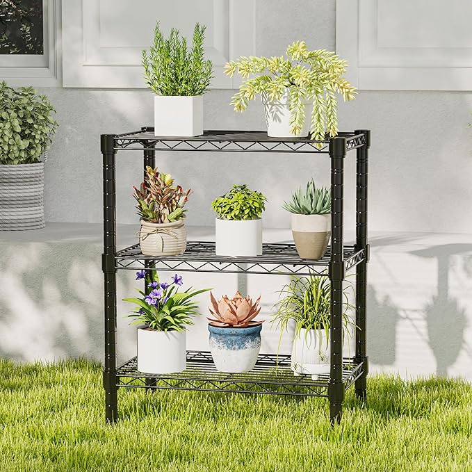 DUMOS 3-Tier Metal Wire Storage Shelves, Adjustable Standing Storage Rack Shelf - Image 8