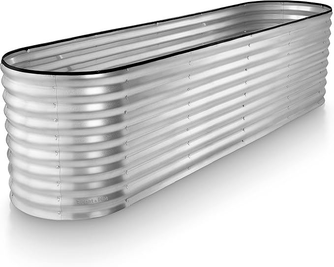 Plant & Plot Galvanized Raised Garden Beds Outdoor // 8×2×2 ft Planter Raised by PlantPlot