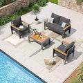 Aoxun Aluminum Patio Furniture Set 4 Seats, Oversized Outdoor Sectional by Aoxun