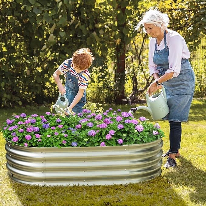 Galvanized Raised Garden Bed for Outdoor: 4X2X1ft Durable Metal Vegetable Plant - Image 7