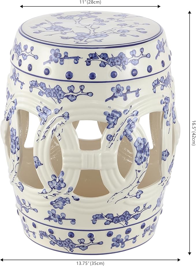 JONATHAN Y TBL1027A Lucky Coins 16" Chinese Ceramic Drum Indoor/Outdoor Garden - Image 3