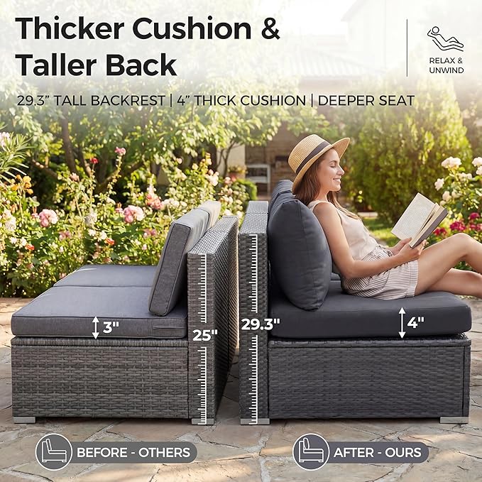 NICESOUL 11 Piece Patio Furniture Set - Image 6