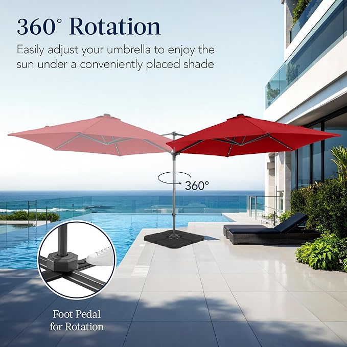 Best Choice Products 10ft Solar LED Offset Cantilever Hanging Market Patio - Image 3