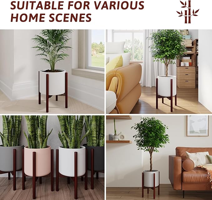 Adjustable Plant Stand Indoor, Bamboo Plant Holder 8 to 12 Inches, 3 Pack - Image 7