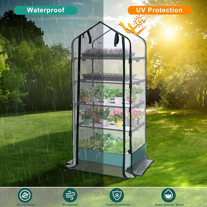 5 Tier Mini Greenhouse for Indoor Outdoor, Portable Green House - Image 2