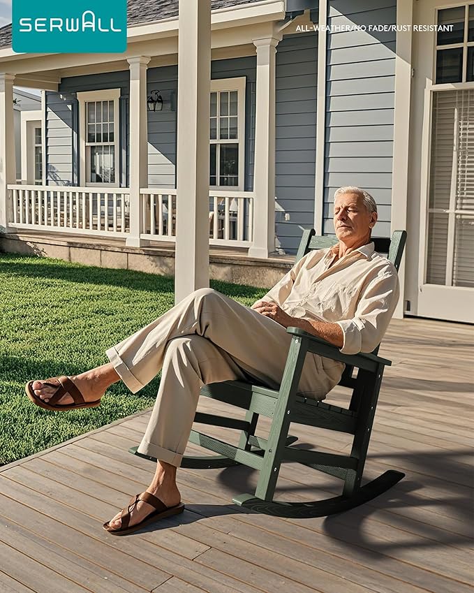 SEWALL HDPE Rocking Chair, Oversized Outdoor Rocking Chair - Image 7
