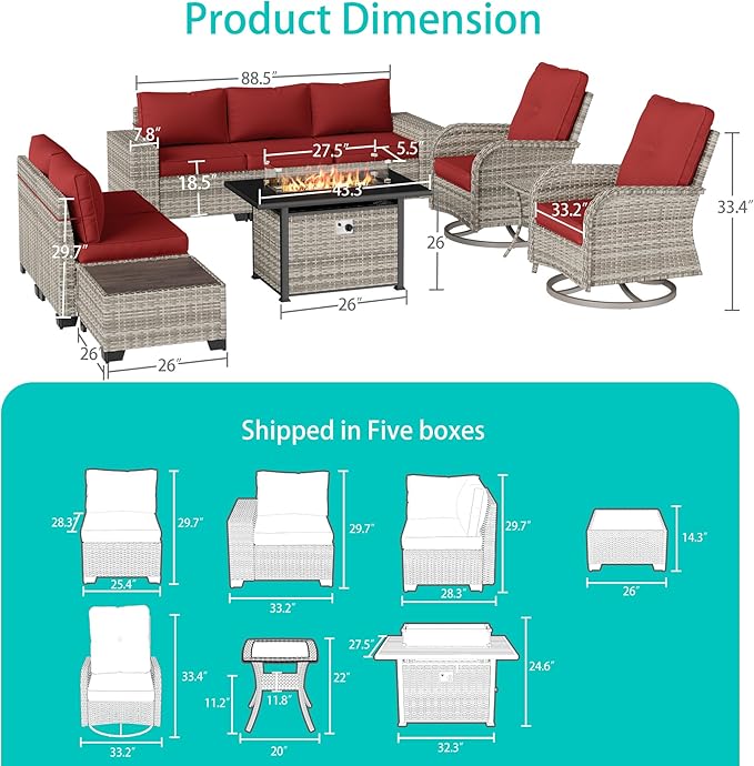 10-Piece Outdoor Patio Furniture Set - Image 6