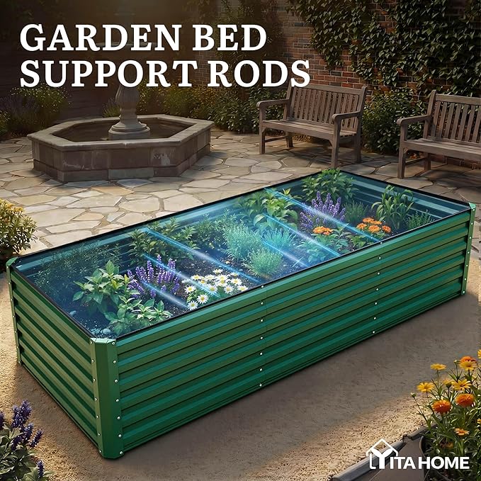 YITAHOME 4pcs 8x4x2 ft Galvanized Raised Garden Bed Kit, Large Metal Planter Box - Image 7