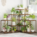 Bamworld Plant Stand Indoor Outdoor Corner Shelf 11 Potted Large Holder by Bamworld