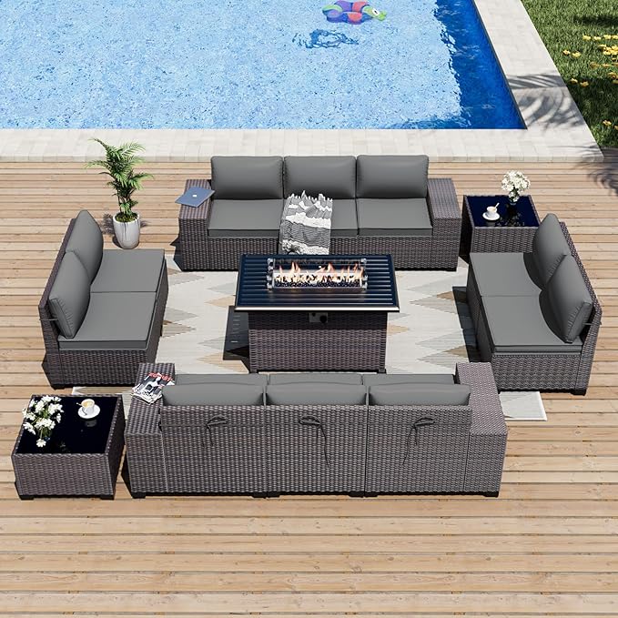 ALAULM 13 Pieces Outdoor Patio Furniture Set by ALAULM