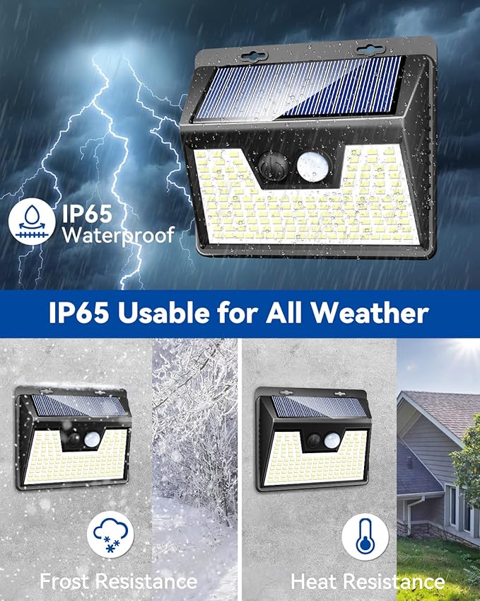 Peasur Solar Lights Outdoor Waterproof, 4 Pack 140LED Motion Sensor Light - Image 6
