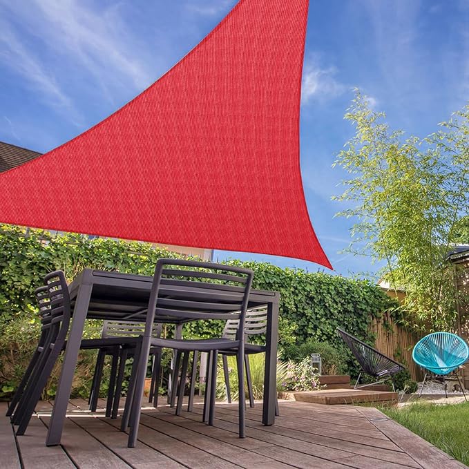 E&K Sunrise 13' x 13' x 13' Sun Shade Sail Triangle Canopy Shade Cover UV Block - Image 7