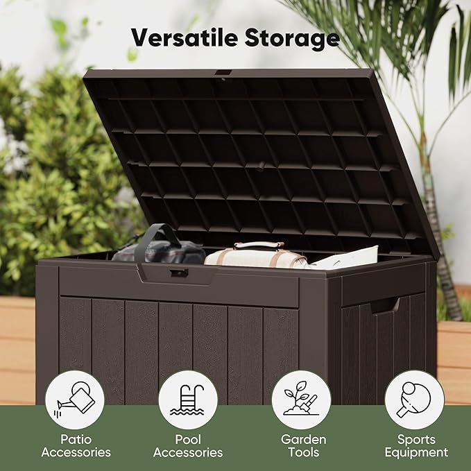 NEWBULIG 31 Gallon Outdoor Storage Box, Waterproof Deck Box - Image 6