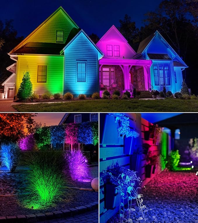 SUNVIE RGBW Spot Lights Outdoor Color Changing Landscape Lighting 12W LED - Image 5