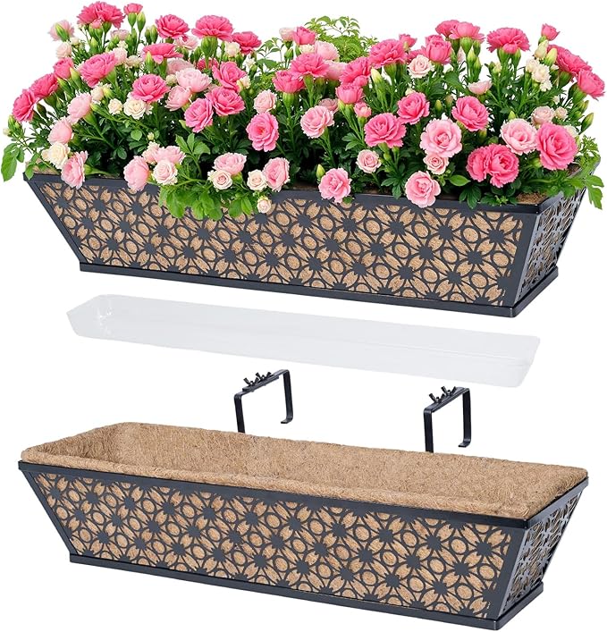 hehimhis 24 Inch 2 Pack Railing Planter Box by Hehimhishome