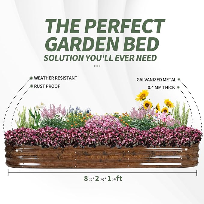 1MORE Galvanized Raised Garden Bed- Planter Garden Boxes Outdoor, Raised Beds - Image 7
