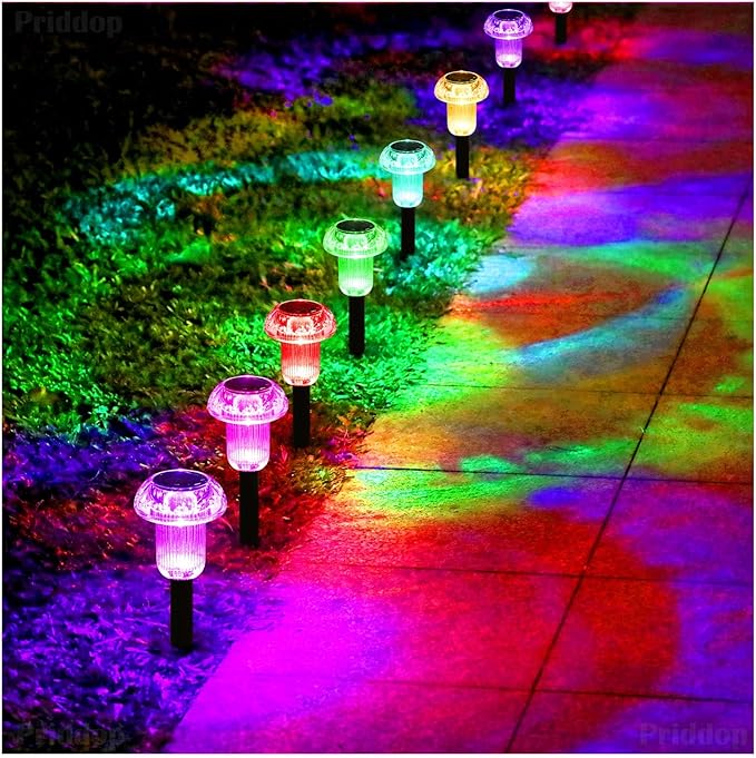 Solar Lights Outdoor Pathway Waterproof 12 Pack Color Changing LED Acrylic - Image 8