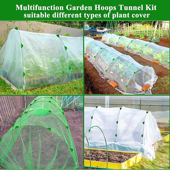60Pcs Greenhouse Hoops Grow Tunnel Wide, 8FT Rust-Free Fiberglass Support - Image 6