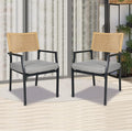 Grand Patio Outdoor Dining Chair Set of 2, 2-Piece Stackable Wicker Chairs by GrandPatio