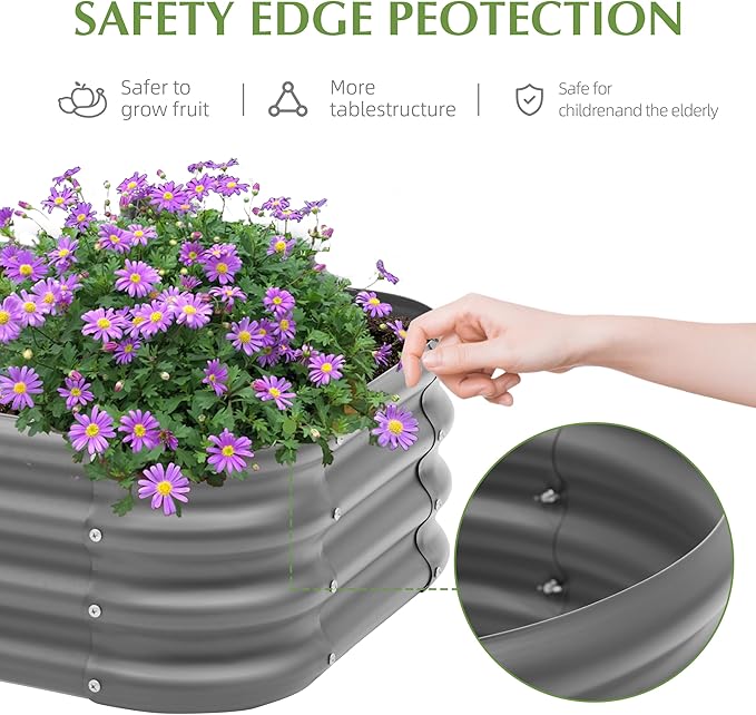 2-Pack 2x1ft Galvanized Raised Garden Bed, Outdoor Planter Bed, Metal Planter - Image 4