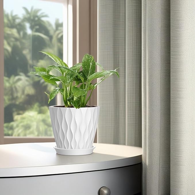6 Inch Plant Pots, 6 Pack Indoor Flower Pots, Planters - Image 6