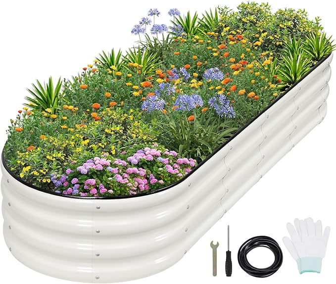 1MORE Galvanized Raised Garden Bed- Planter Garden Boxes Outdoor, Raised Beds by 1MORE