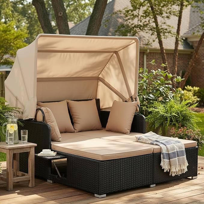 Tangkula Patio Rattan Daybed - Image 2