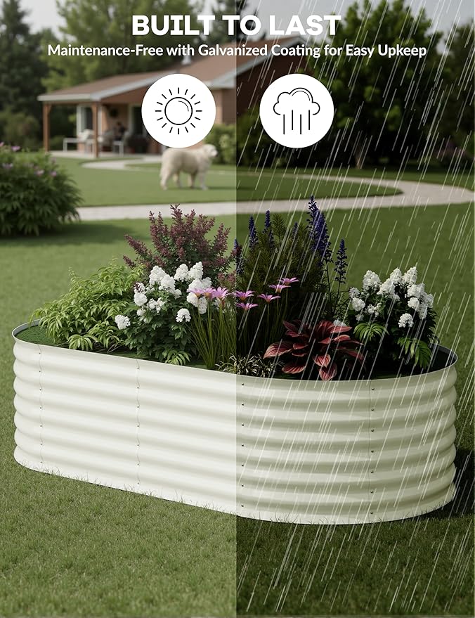 GarveeLife 6x3x2 ft Galvanized Raised Garden Bed - Image 4