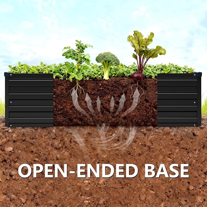 Vengarus 2 Pack 9x3x1FT Galvanized Raised Garden Bed Kit, Outdoor Metal Planter - Image 3